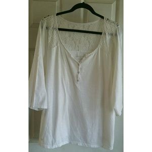 Lane Bryant - White w/Lace Blouse